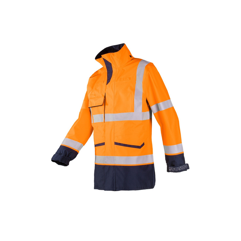Flame retardant, anti-static High Visibility rain jacket - FALCON - nejlepší svářečské bundy voděodolné high visibility Česko - Svářečská bunda - mobilní svářeč - svářeč Třebíč - svařování Vysočina