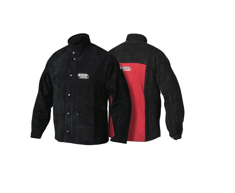 Lincoln Electric Heavy Duty Leather Welding Jacket (K2989) - nejlepší svářečské bundy voděodolné high visibility Česko - Svářečská bunda - mobilní svářeč - svářeč Třebíč - svařování Vysočina